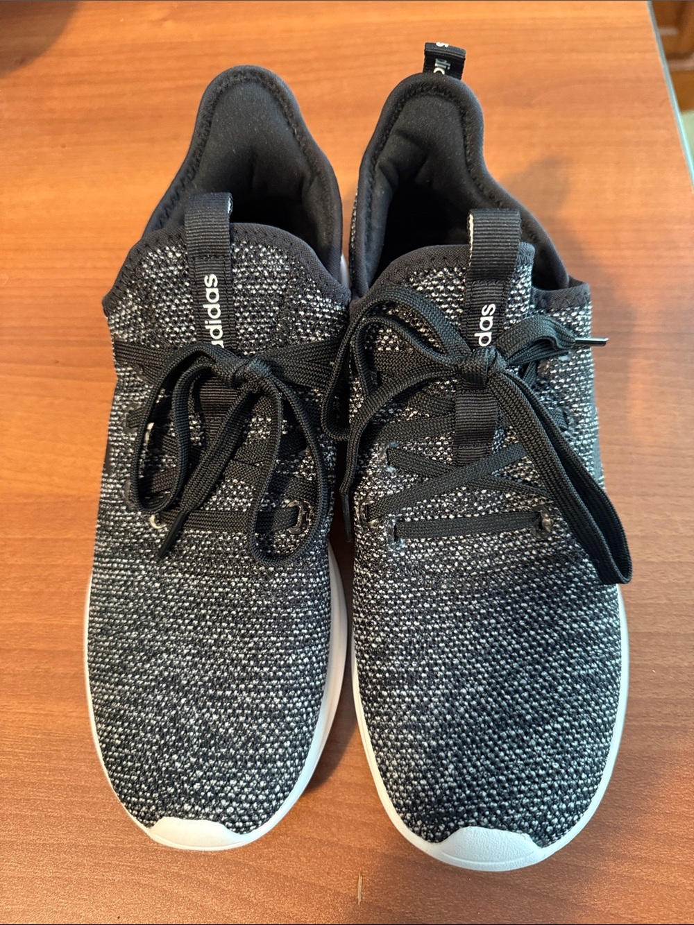 NWOT adidas Size 9.5 Women’s Black and White Knit Sneakers